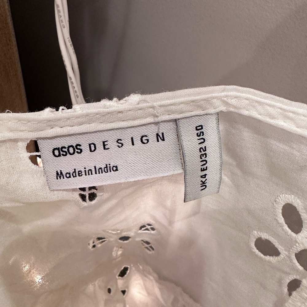 Asos Design White Puff Sleeve Top - Picture 5 of 6